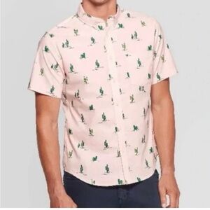 Goodfellow Men's Pink Cactus Print Shirt